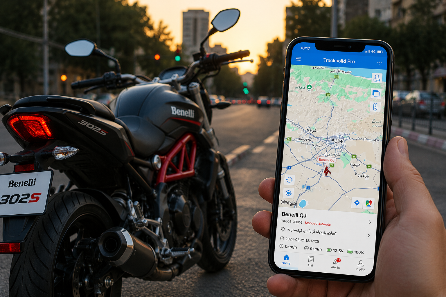 امنیت موتورسیکلت با ردیاب GPS